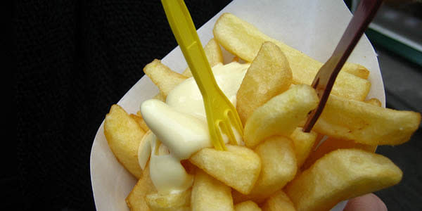 <b>Frites, Belgium</b> Slathered in mayonnaise and served in a cone is the way to devour this Belgian street food. Best consumed hot, crispy and tangy.