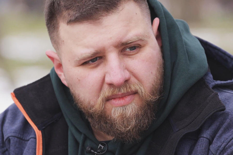 “They are destroying us. They are killing my loved ones,” Vladyslav Nedostup says. (NBC News)