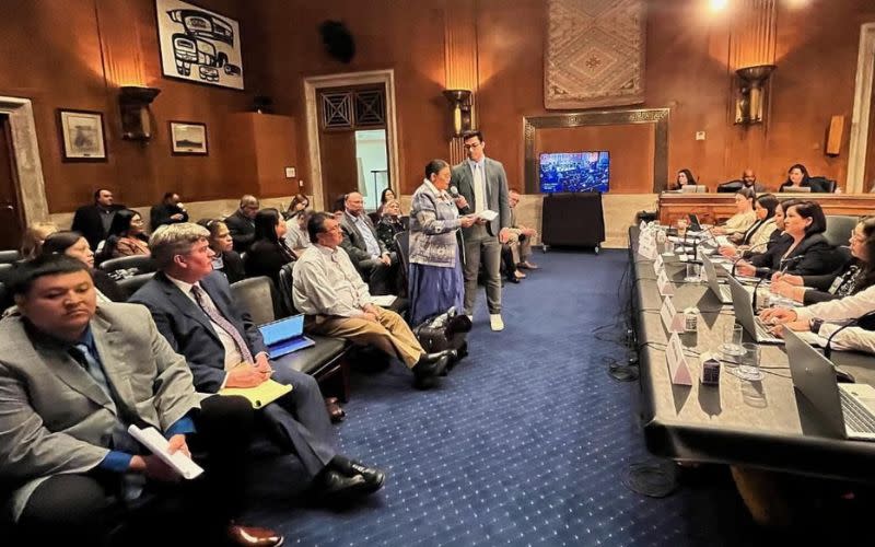 ​​During a Senate Committee on Indian Affairs listening session on public safety and justice resources, LOC Chair Eugenia Charles-Newton advocated for pay and benefits parity for tribal officers. (Photo/Navajo Nation)