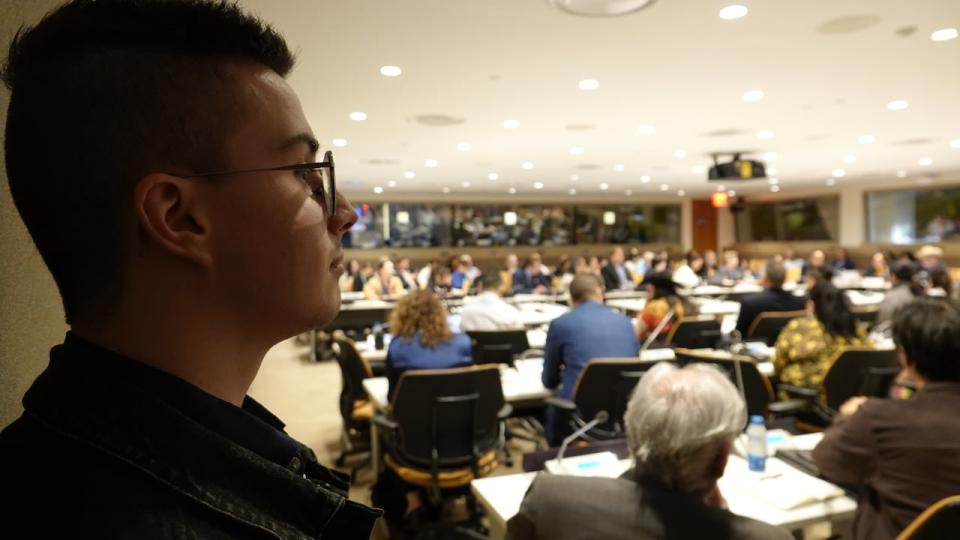 Isaak Lachapelle-Gill, 24, is from Odanak and was a part of the Abenaki delegation who attended the 23rd session of the United Nations Permanent Forum on Indigenous Issues.