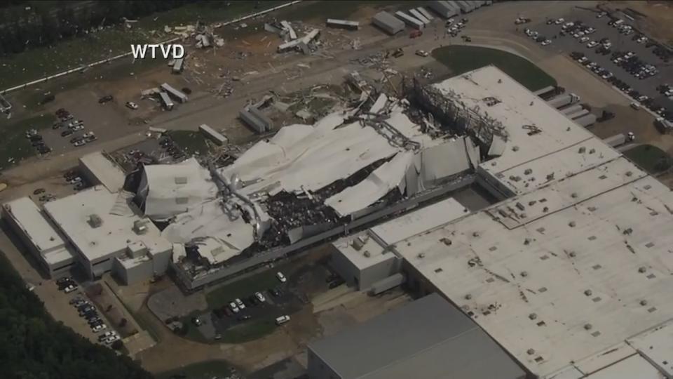 A tornado tore through part of North Carolina Wednesday afternoon, WTVD in Raleigh reports.