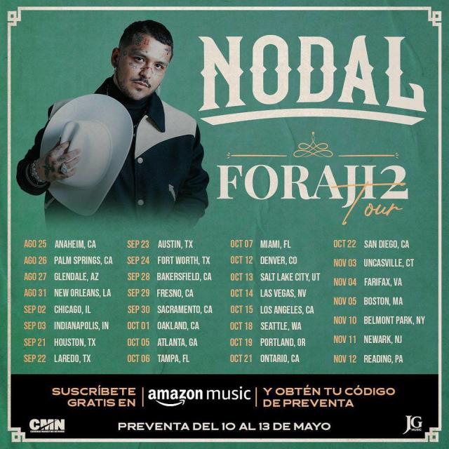 Christian Nodal lanza su gira ‘Foraji2 Tour 2023,’ por los Estados Unidos