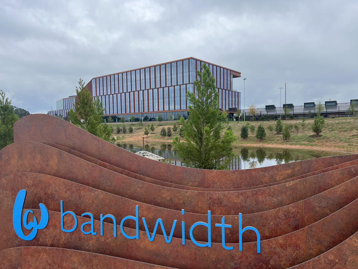 Bandwidth’s sprawling 533,000-square-foot campus off Edward Mills Road in west Raleigh.