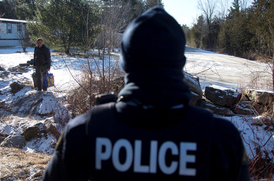 Confronted by a Royal Canadian Mounted Police