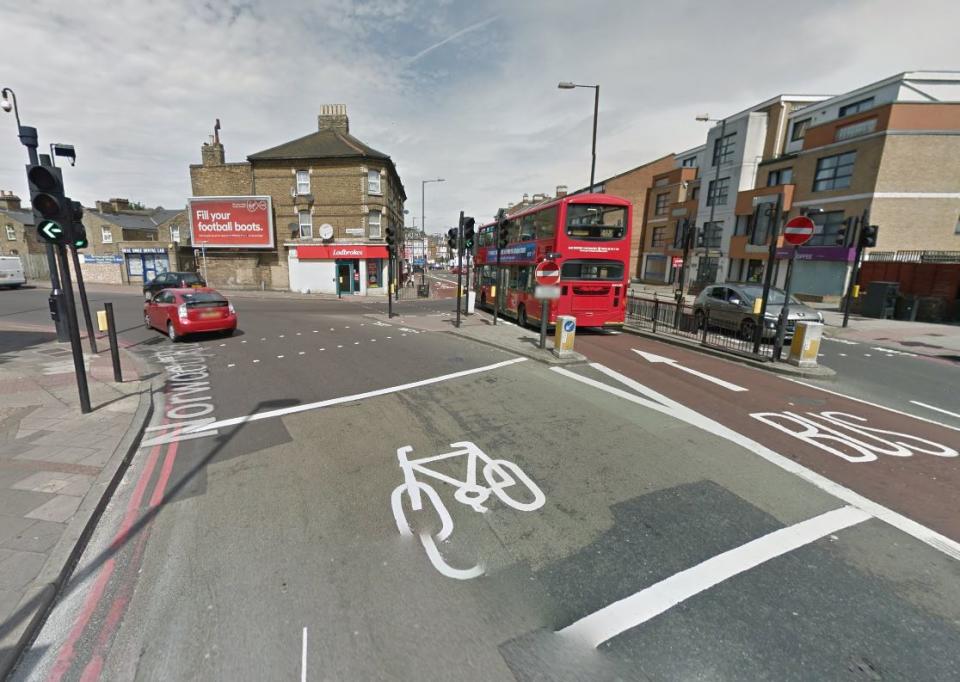 The victim was treated at the scene on Norwood Road, Tulse Hill: Google Maps