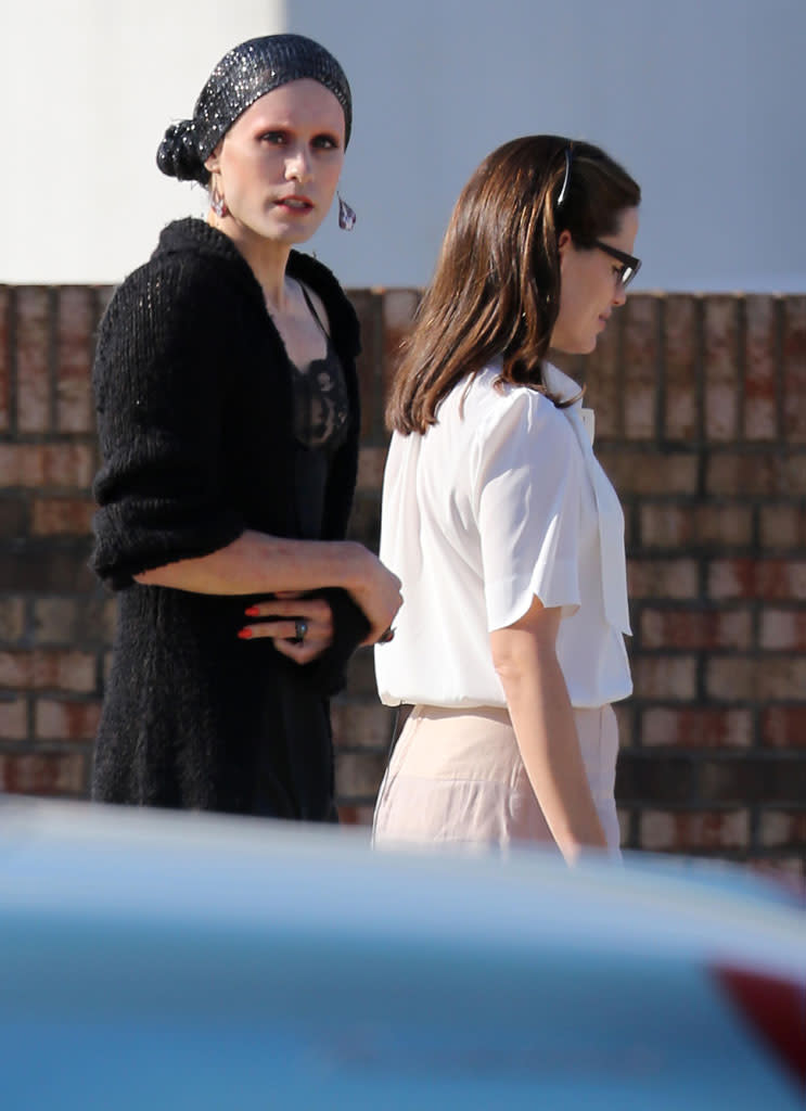 Jared Leto and Jennifer Garner on the set of 'The Dallas Buyers Club' in New Orleans.