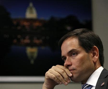 U.S. Senator Marco Rubio (R-FL) is interviewed at the Reuters Health Summit 2014 in Washington April 1, 2014. REUTERS/Gary Cameron