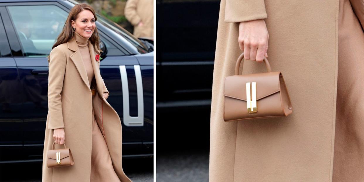 kate middleton carries a demellier bag to illustrate a post about the demellier bag black friday sale 2022