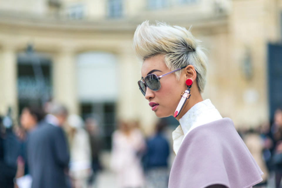 Obscene gestures are untoward — instead, let a statement earring, like this one from Yazbukey, do the talking.