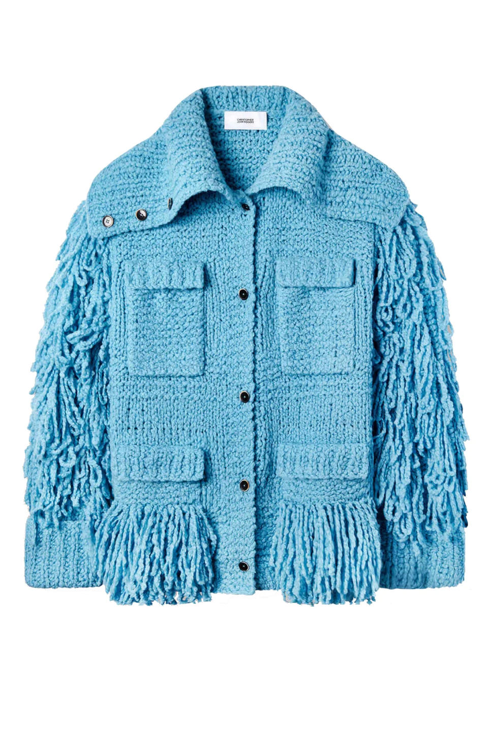 Christopher John Rogers Exclusive Giant Handknit Fringe Jacket