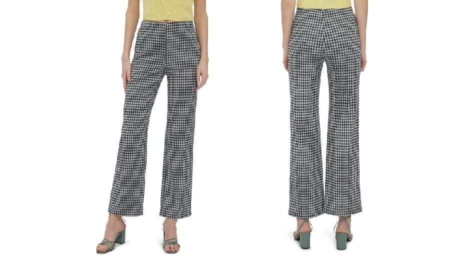 Vera Moda Kida Gingham High Waist Straight Leg Pants - Nordstrom, $37 (originally $62)