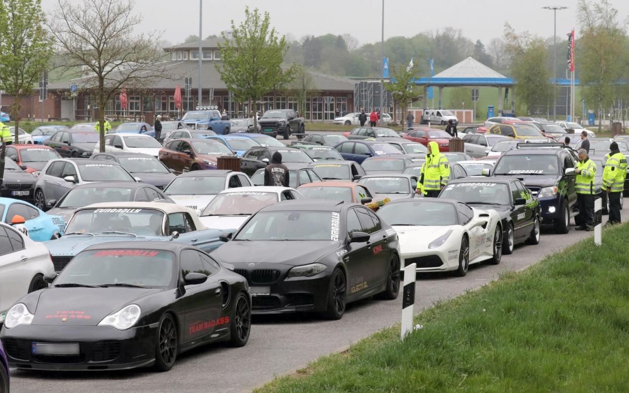 German police seized more than 100 high performance cars on suspicion of illegal road racing - www.alamy.com