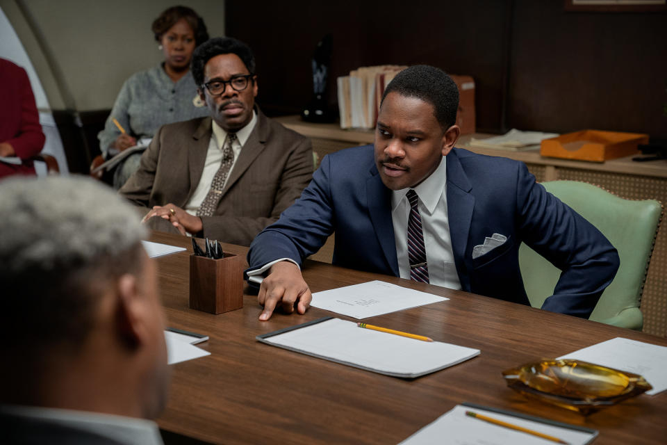 Colman Domingo as Bayard Rustin and Aml Ameen as Martin Luther King Jr. in ‘Rustin’ (Netflix)