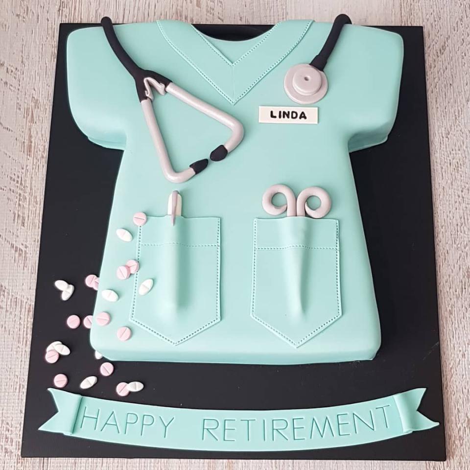 Scrubs Retirement Cake