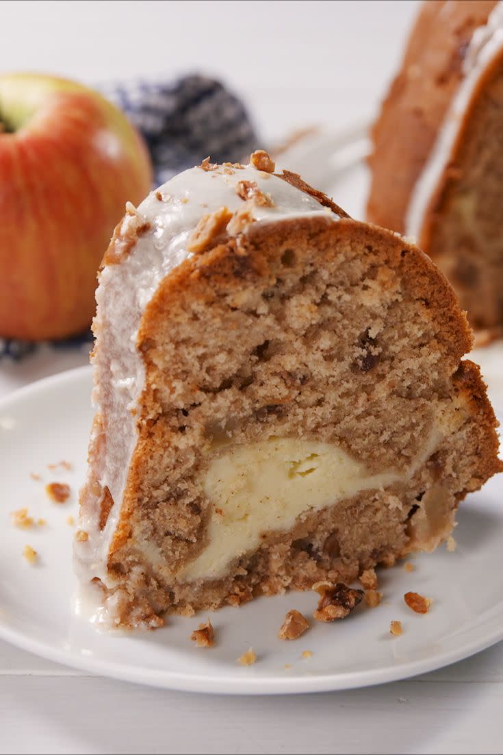 Cheesecake Stuffed Apple Cake