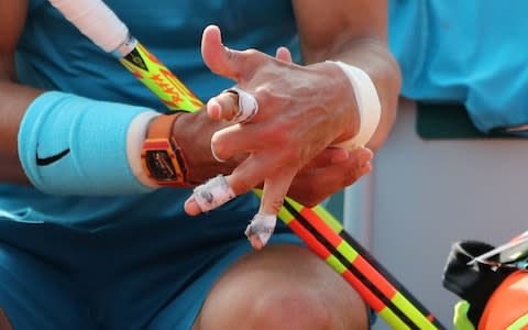 Nadal struggled with cramping late on in the third set - Credit: Reuters