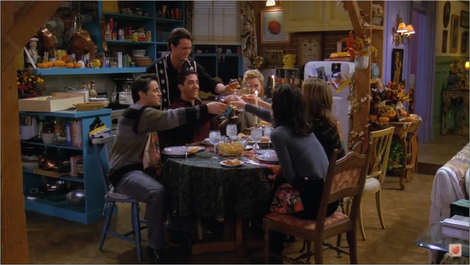 <p><strong>Plot: </strong>When Monica and Ross' parents go out of town for the holiday, Monica offers to host her first Thanksgiving dinner for the gang. Chandler reveals he hates <a href="https://www.housebeautiful.com/entertaining/holidays-celebrations/g4664/thanksgiving-quotes/" rel="nofollow noopener" target="_blank" data-ylk="slk:Thanksgiving;elm:context_link;itc:0;sec:content-canvas" class="link ">Thanksgiving</a>, but agrees to come if his traditional meal of grilled cheese and Funyuns are available. But Rachel doesn't plan on sticking around and instead tries to earn enough money to join her family's skiing trip. In the end, everyone pitches in to help Rachel buy her ticket. Meanwhile, Joey finds himself in an unfortunate incident and can't go home because his entire family thinks he has VD. On the big day, the six New Yorkers run to the roof to watch an escaped Macy's parade balloon pass by, but get locked out of the apartment—causing Rachel to miss her flight and dinner to be ruined. But at least they have each other... and Chandler's grilled cheese sandwiches.</p><p><strong>Why: </strong>Watching the six friends realize they'd rather spend Thanksgiving together than with their respective families set the stage for many wonderful Thanksgivings to come. It feels real, as is the fact that they make this realization by yelling at each other.</p><p><strong>Best Home Moment: </strong>When the girls get locked out of their apartment after everyone goes to the roof to watch Underdog float away, the guys come to the rescue... kind of. They just have to work their way through a drawer of a zillion keys—which honestly—we all can relate to.</p><p><a class="link " href="https://www.amazon.com/Friends-Show-Keychain-Decoration-Memorabilia/dp/B073XVRHBT?tag=syn-yahoo-20&ascsubtag=%5Bartid%7C10057.g.23000527%5Bsrc%7Cyahoo-us" rel="nofollow noopener" target="_blank" data-ylk="slk:BUY 'FRIENDS' KEYCHAIN;elm:context_link;itc:0;sec:content-canvas">BUY 'FRIENDS' KEYCHAIN</a></p>