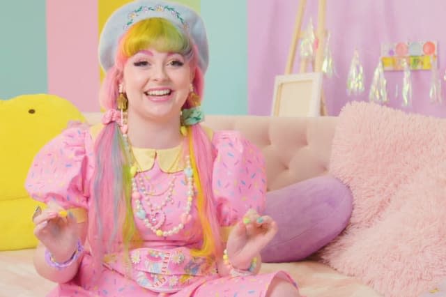 Kawaii princess lives in a rainbow house