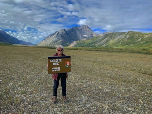 PHOTO: 92-year-old Joy Ryan poses while hiking in Gates of the Arctic National Park and Preserve in Alaska. (Brad Ryan, @GrandmaJoysRoadTrip)