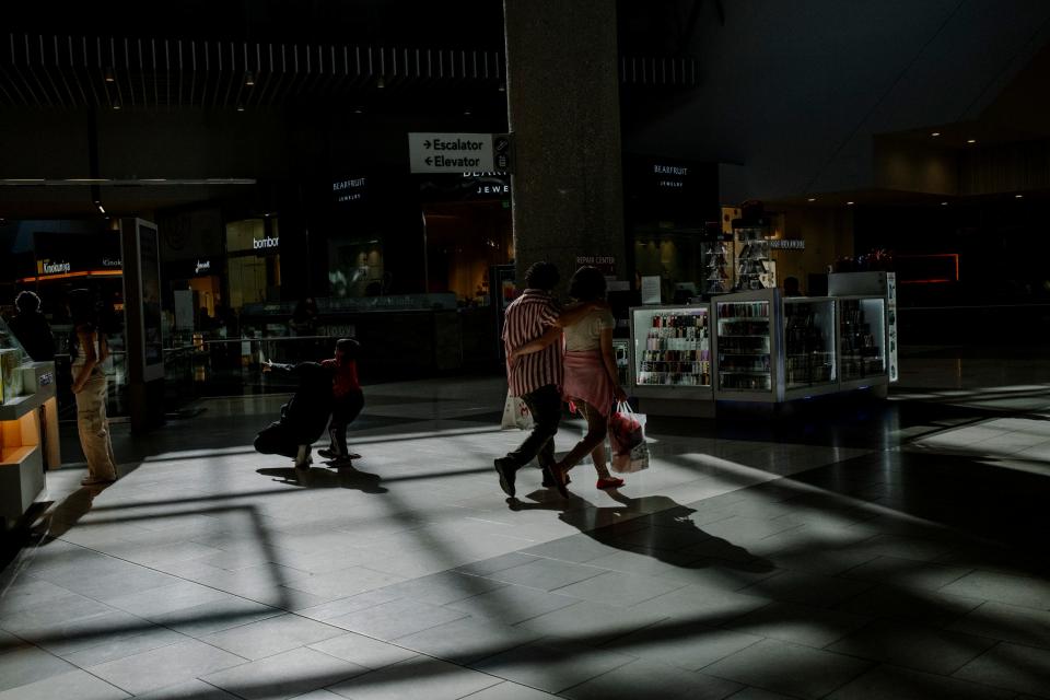 A couple walking at a mall, The Shops at Santa Anita in Arcadia