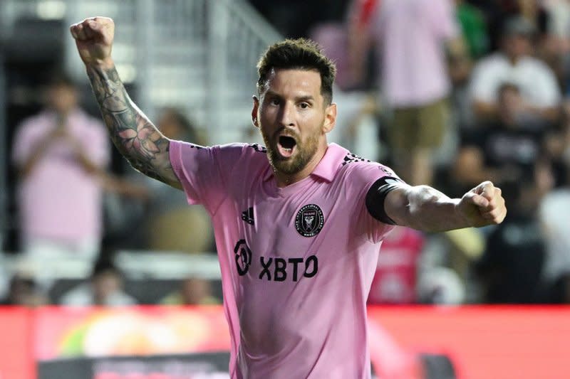 Lionel Messi and Inter Miami will face FC Dallas in the Leagues Cup Round of 16. File Photo by Larry Marano/UPI