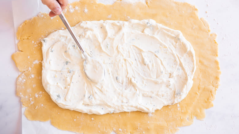 ricotta spread on pastry 