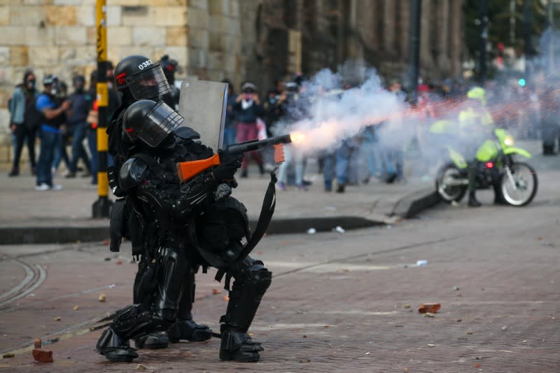 Protest against the government of Colombia's President Ivan Duque, in Bogota