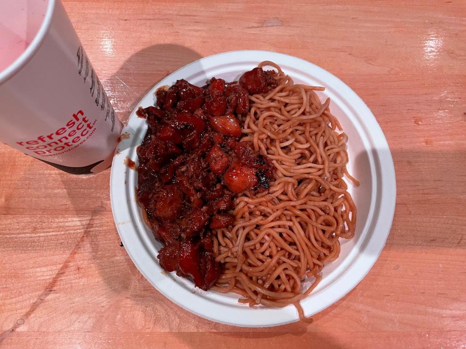 plate of food from busch gardens in florida