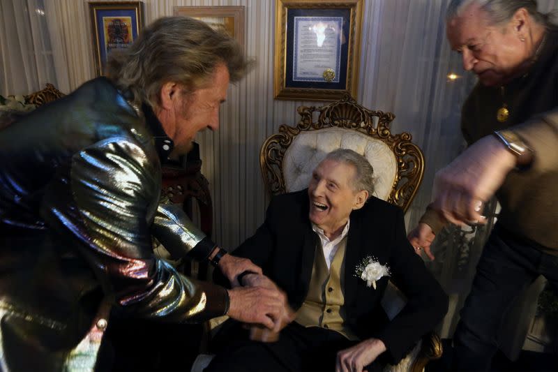 A vaccinated 85-year-old Jerry Lee Lewis renews marriage vows with 7th wife Judith at his ranch in Nesbit