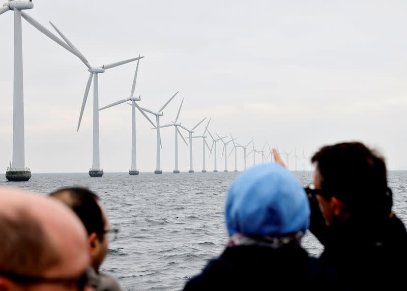 FILE PHOTO: Middelgrunden offshore wind farm is pictured, outside Copenhagen