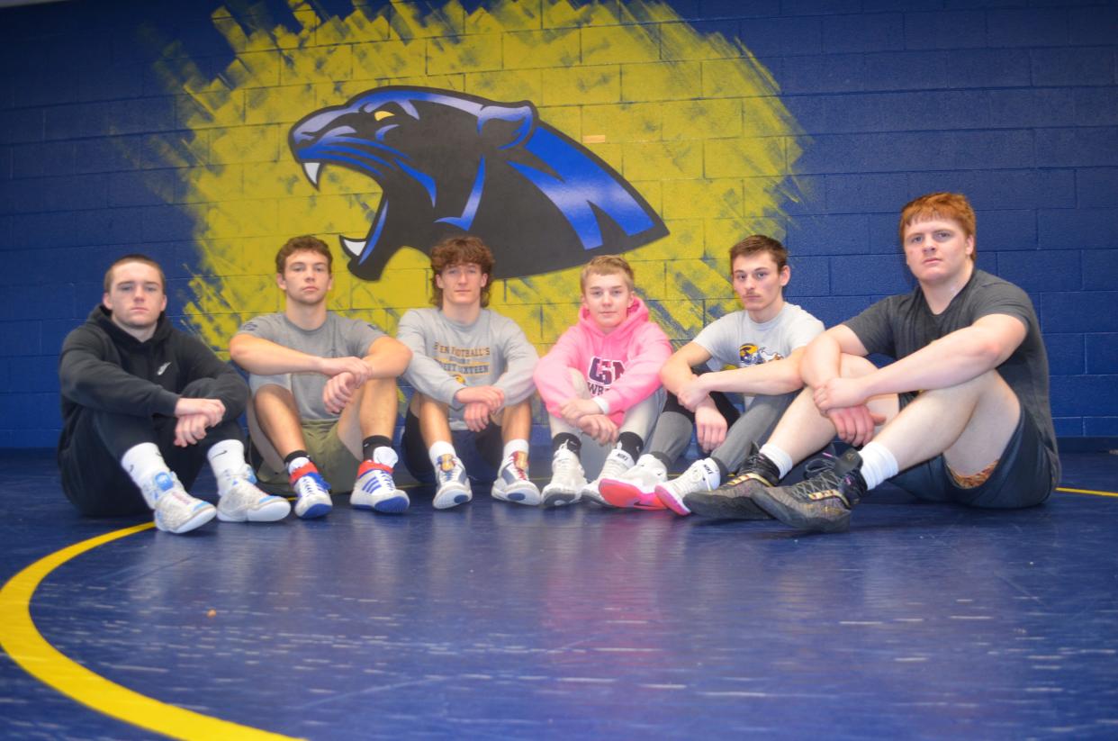 The Climax-Scotts/Martin co-op wrestling team will compete in the MHSAA state team quarterfinals at Wings Stadium on Friday in Kalamazoo. The team includes several starters from Climax-Scotts High School, including Logan Gilbert, Kristian Heighton, Cole Reitz, Jackson Bagwell, Joshua Walman, Malcolm Smith, Sam Bleeker and Max Bleeker (not pictured).