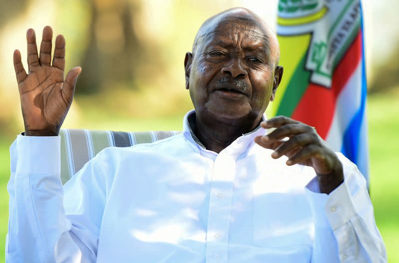 Uganda's President Yoweri Museveni wants trade barriers to come down, in Kisozi