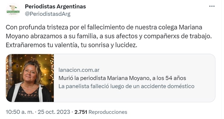 Desde Periodistas Argentinas homenajearon a Moyano