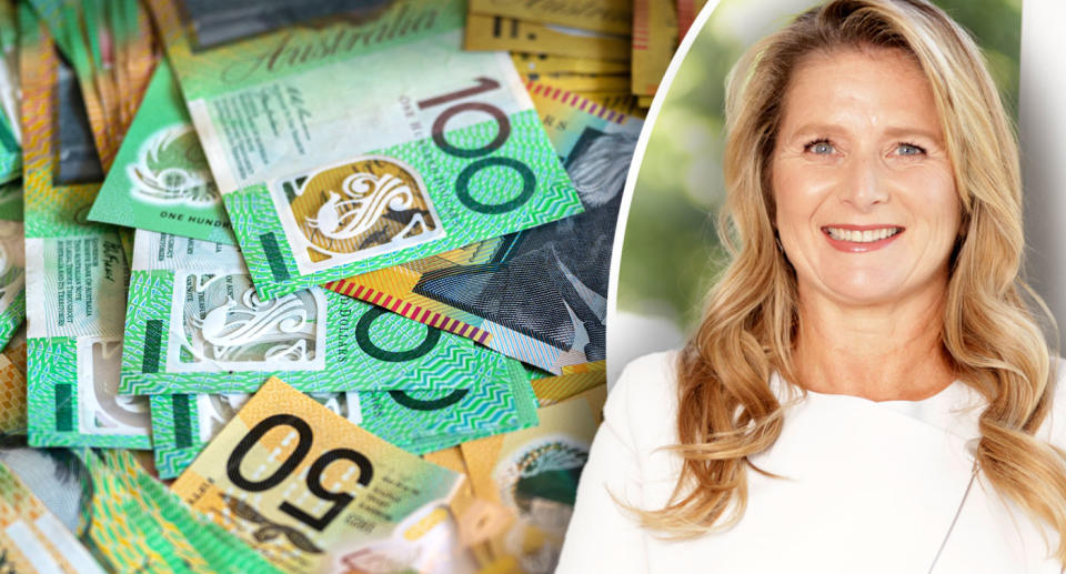 Financial advisor Helen Baker and Australian cash.