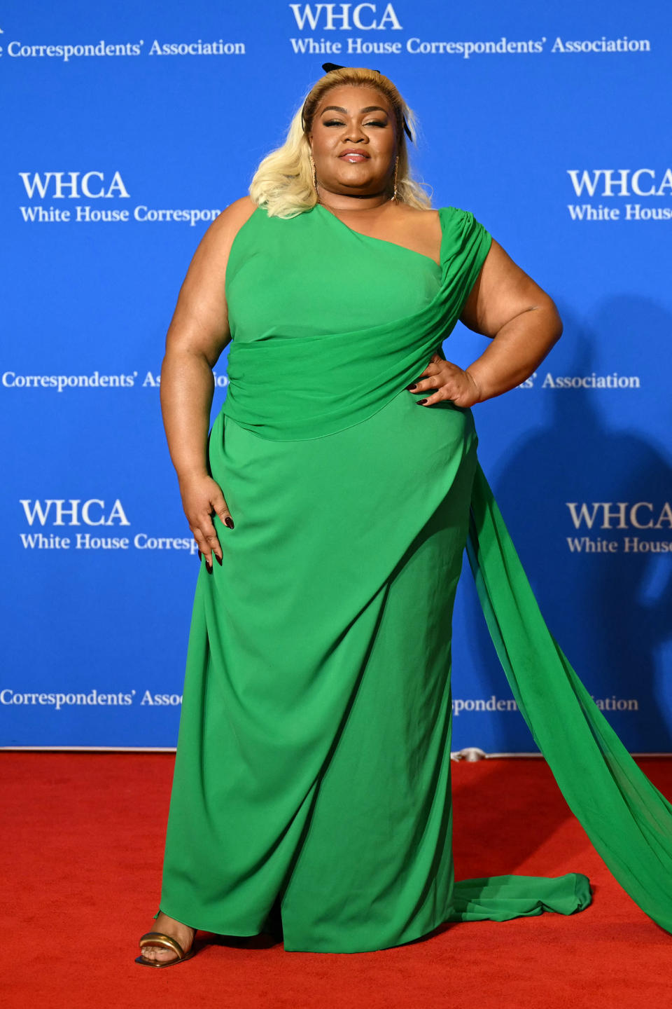US actress Da'Vine Joy Randolph arrives for the White House Correspondents' Association (WHCA) dinner at the Washington Hilton, in Washington, DC, on April 27, 2024. (Photo by Drew ANGERER / AFP) (Photo by DREW ANGERER/AFP via Getty Images)