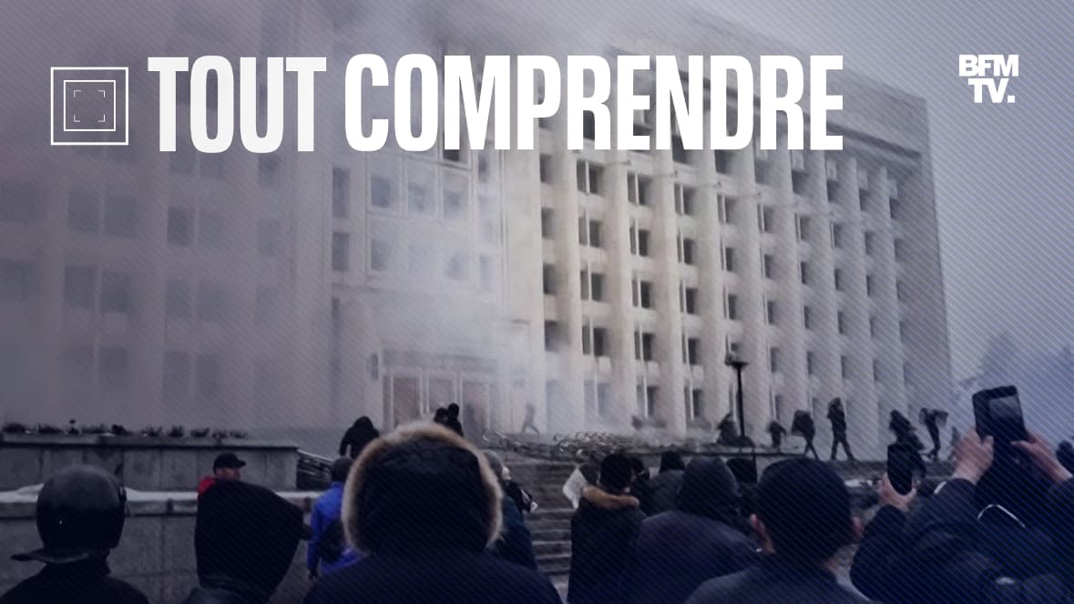 L'hôtel de ville d'Almaty, pris d'assaut par les manifestants le 4 janvier 2021  - Alexander PLATONOV / AFPTV / AFP