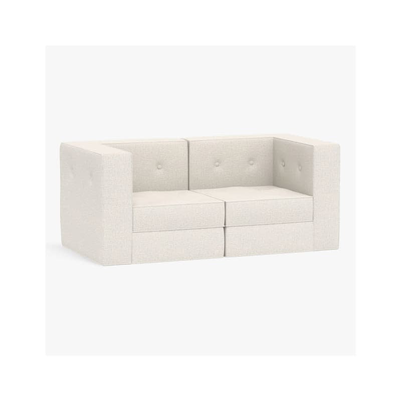 Piped Cushy Storage Loveseat Set