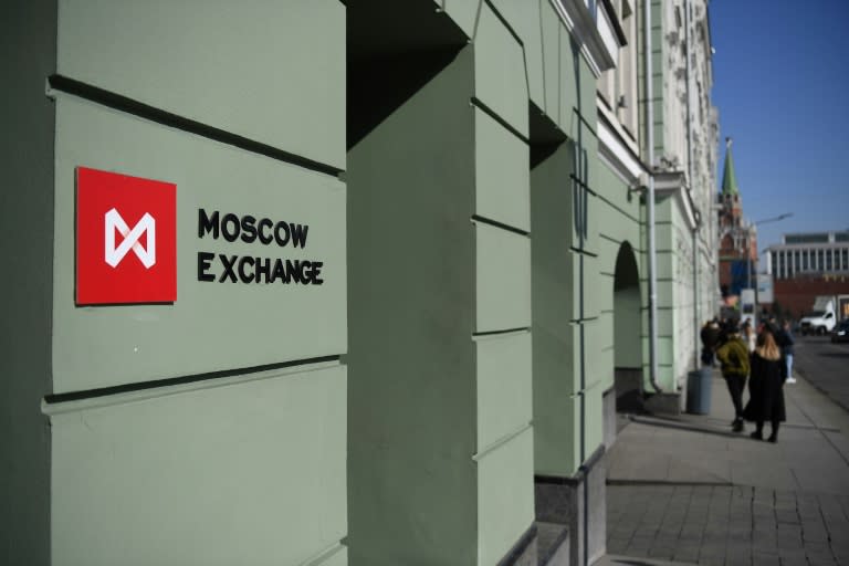 Washington sanctioned Moscow Exchange, Russia's main stock market and clearing house for foreign currency transactions, a major new financial punishment (NATALIA KOLESNIKOVA)