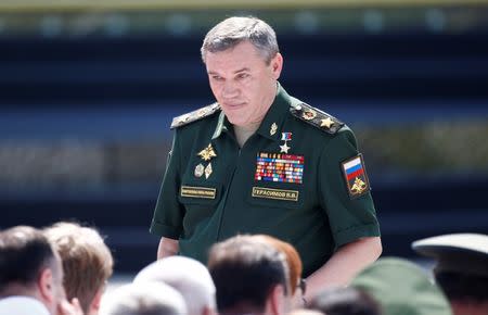 FILE PHOTO - Chief of the General Staff of Russian Armed Forces, Valery Gerasimov, arrives for the opening ceremony of the International Army Games 2017 in Alabino, outside Moscow, Russia, July 29, 2017. REUTERS/Maxim Shemetov