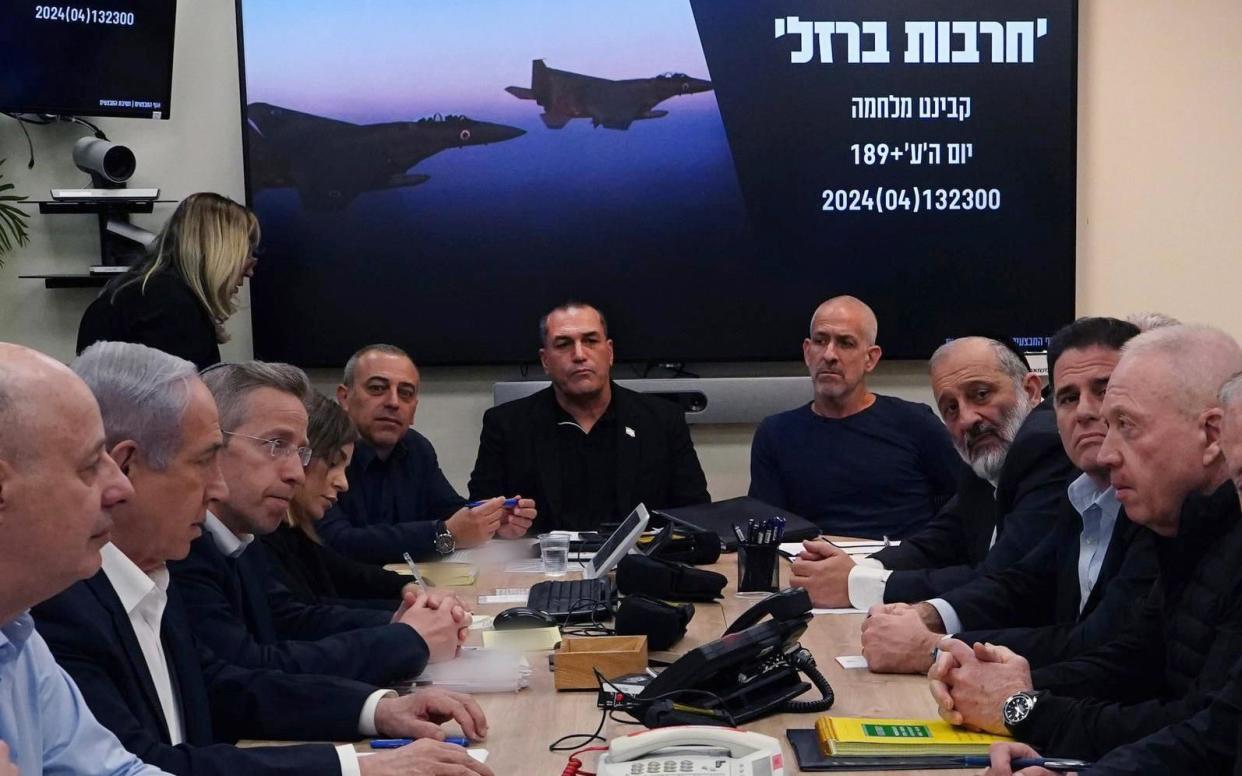 Israel's war cabinet met on Monday to discuss a retaliation against Iran