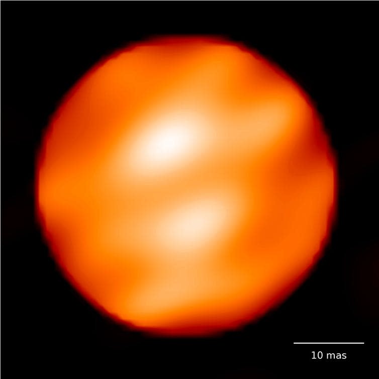 <span class="caption">Betelguese’s surface.</span> <span class="attribution"><span class="source">Xavier Haubois (Observatoire de Paris) et al/NASA</span></span>