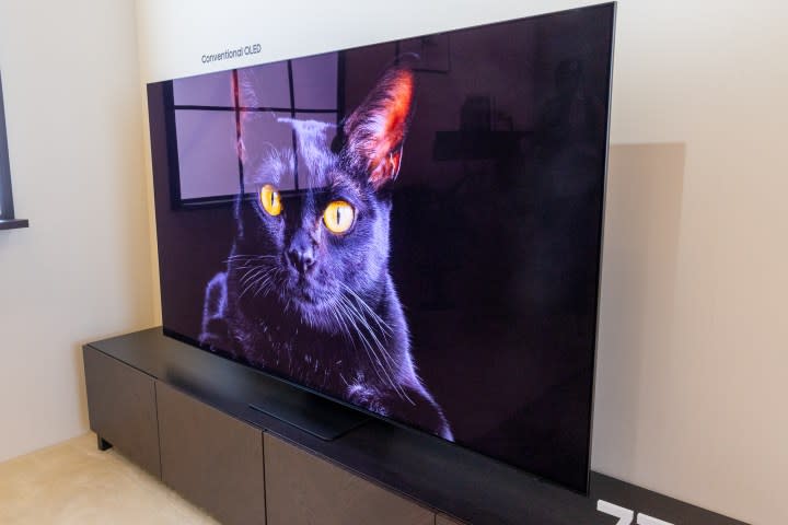 A Samsung OLED TV without the anti-glare feature.