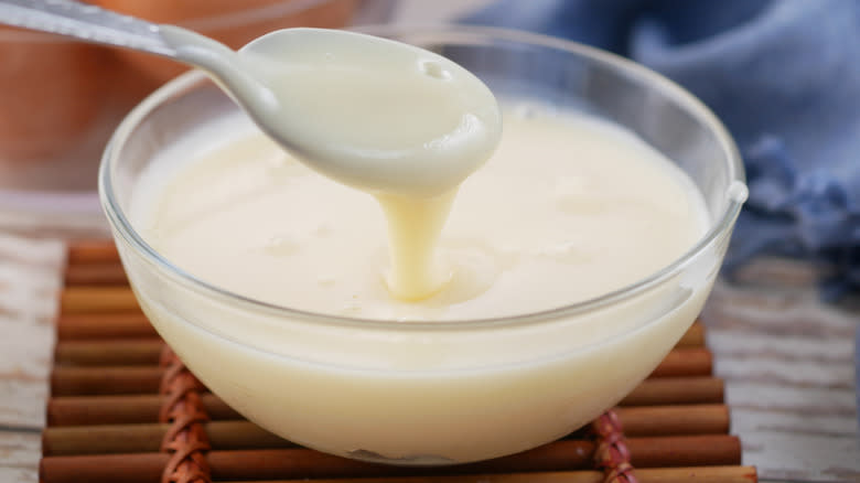 condensed milk in a bowl 