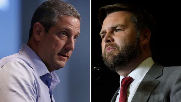 PHOTO: Democratic Rep. Tim Ryan and Republican candidate J.D. Vance, of Ohio are pictured in composited file images. (Getty Images, FILE)