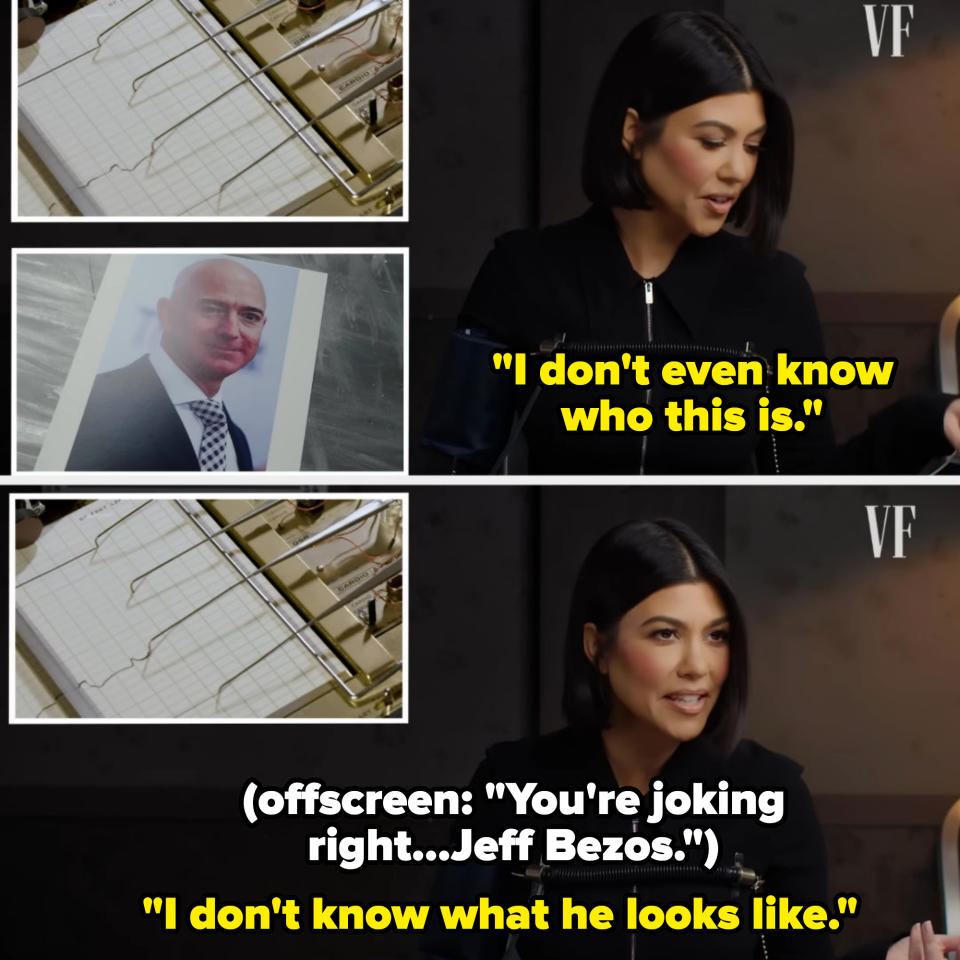 Kourtney looks at a picture of Jeff Bezos and says she doesn't know who this is and then khloe says it's jeff bezos and kourtney says she doesn't know what he looks like