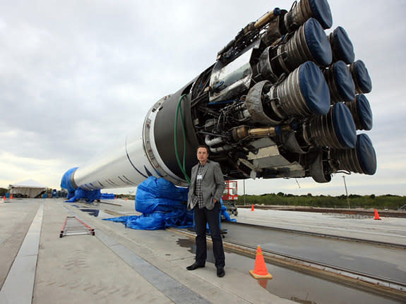 SpaceX's Falcon 9 is being readied for its debut flight in 2010. PayPal co-founder turned rocketeer Elon Musk has backed the venture.