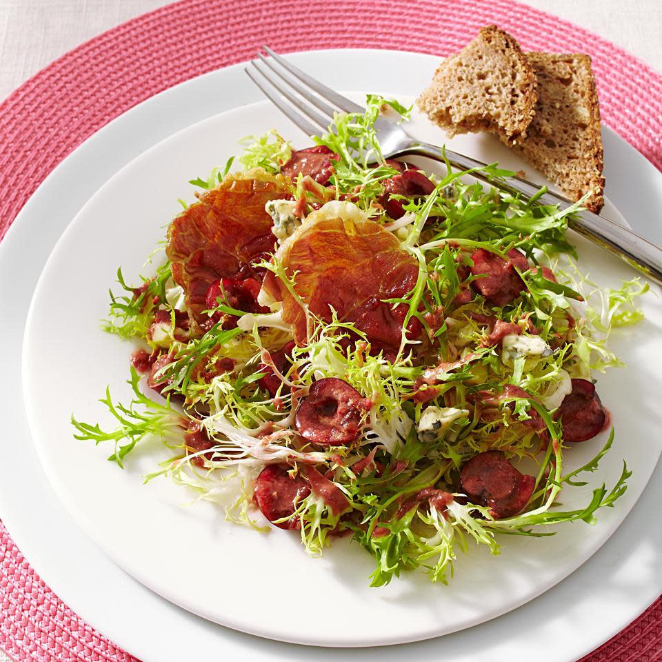 Frisee Salad with Cherries & Blue Cheese