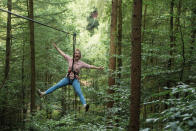 <p><span>Feeling adventurous? Then try your hand at climbing high wires, bridges, ladders and tunnels – all in the treetops. </span><a rel="nofollow noopener" href="http://www.vale-hotel.com/Adventure-Breaks/Go-Ape-Hotel-Breaks-Wales" target="_blank" data-ylk="slk:The Vale Resort in Margam Park;elm:context_link;itc:0;sec:content-canvas" class="link "><span>The Vale Resort in Margam Park</span></a><span>, South Wales, features a Go Ape course – complete with a zip wire – and breaks cost from £66 per person. The price includes one night’s B&B in 4* accommodation and up to three hours of monkeying around at Go Ape. [Photo: Go Ape]</span> </p>