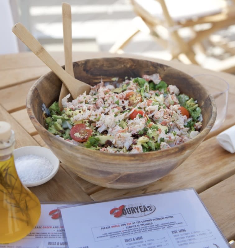 <p>Duryea's</p><p>Lobster and Cobb salad may not be synonymous but they are if you visit Duryea's. Their signature dish spins a new style of Cobb salad that is recommended for those both new to the restaurant and those who came back.</p><p><strong>Get the recipe here: <a href="/1073493/kelli_acciardo/duryeas-lobster-cobb-salad-recipe/" data-ylk="slk:Duryea's Lobster Cobb Salad;elm:context_link;itc:0;sec:content-canvas" class="link ">Duryea's Lobster Cobb Salad</a></strong></p>