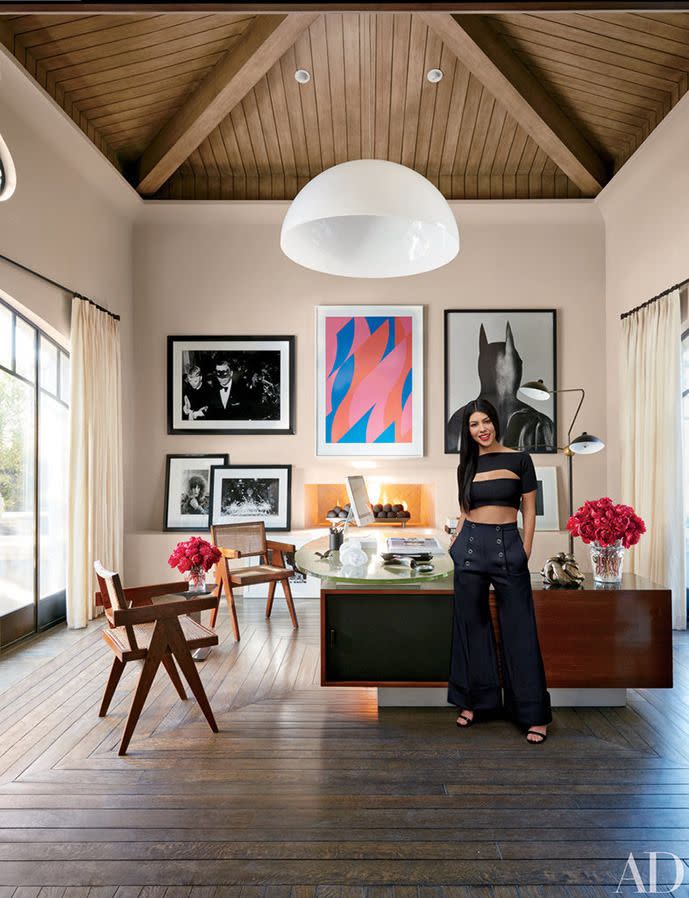 Kourtney's study area. Photo: Architectural Digest.